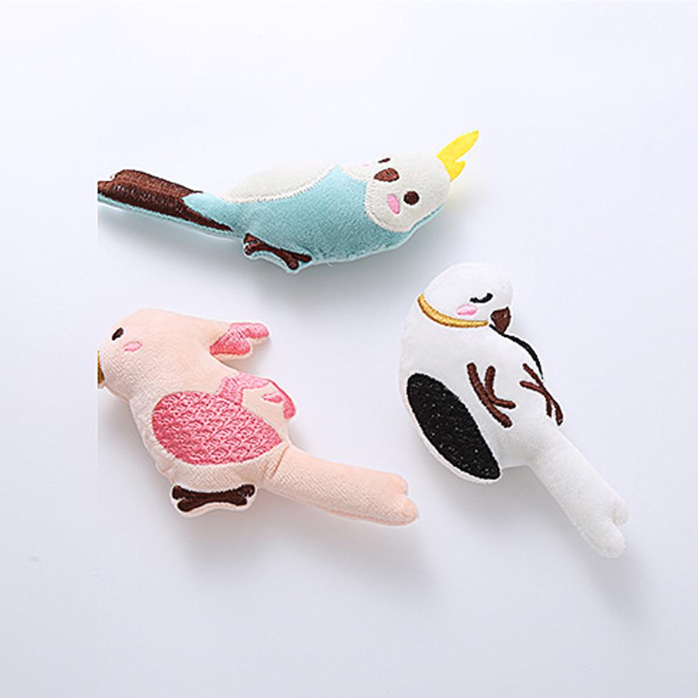 3pcs Plush Catnip Bird Cat Toy Cartoon Parrot Cats Kitten Scratch Chew Pet Toy