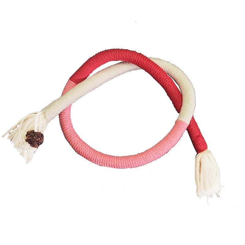 Cat String Toy Interactive Cat Scratcher Cotton Rope Toy Bite-Resistant Chewing Teething Cat Toy Pet Teaser Wand String Rope