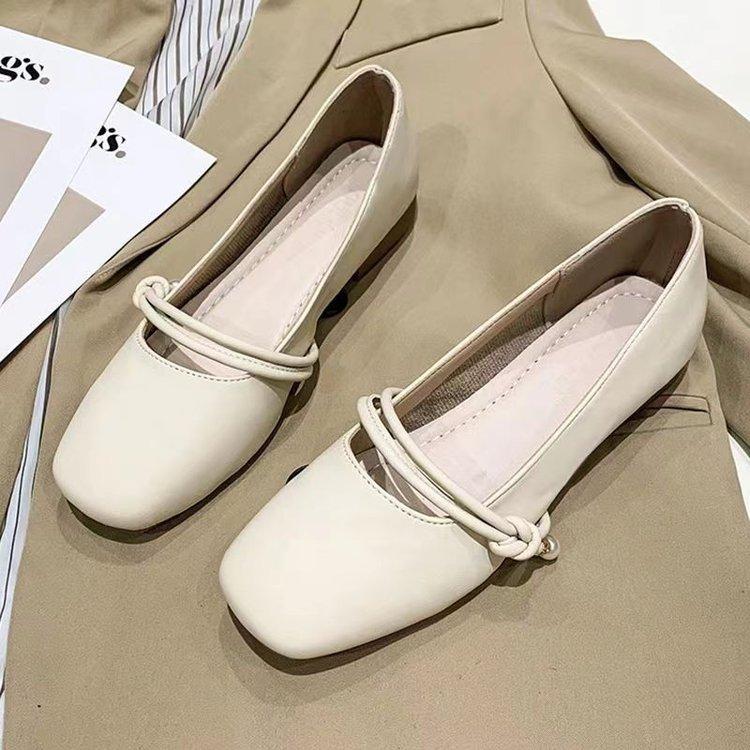 Mary Jane with skirt fairy small leather shoes women's single shoes 2025 spring new gentle evening breeze flat grandma ladyshoes