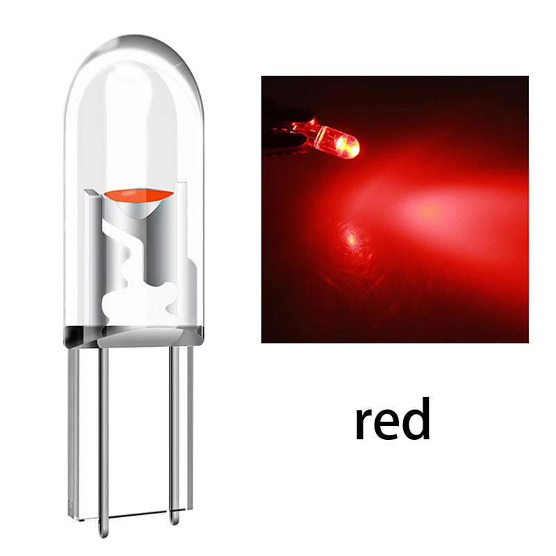 10Pcs  T5 Led Super Bright Cob Lights Wedge Dashboard Gauge Car Warning Indicator Instrument Cluster Lamp