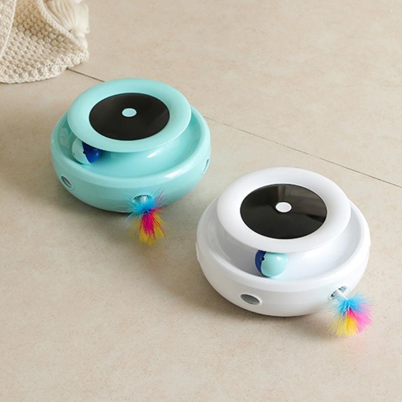 Creative Electric Pet Funny Cats Training Turntable Toy Teasing Kitten Interactive Puzzle Spinning Game