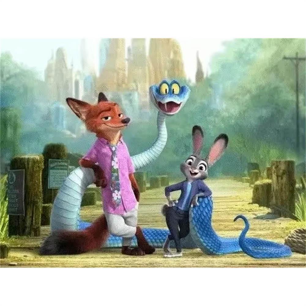 Disney Zootopia Judy Nick 5D Diamantové malování Plné diamantů DIY Ručně vyráběné diamantové malování Kreslený dekorativní malířský set