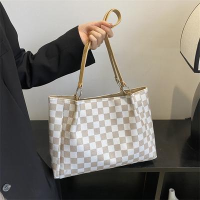 Spring Large Capacity Crossbody Bag New Style Checkerboard Tote Bag Wholesale Women's Handbag Single Shoulder Crossbody Bag