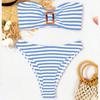 2025 European & American Print Stripe Triangle Bikini - Sexy Beach & Hot Spring Women's Swimsuit