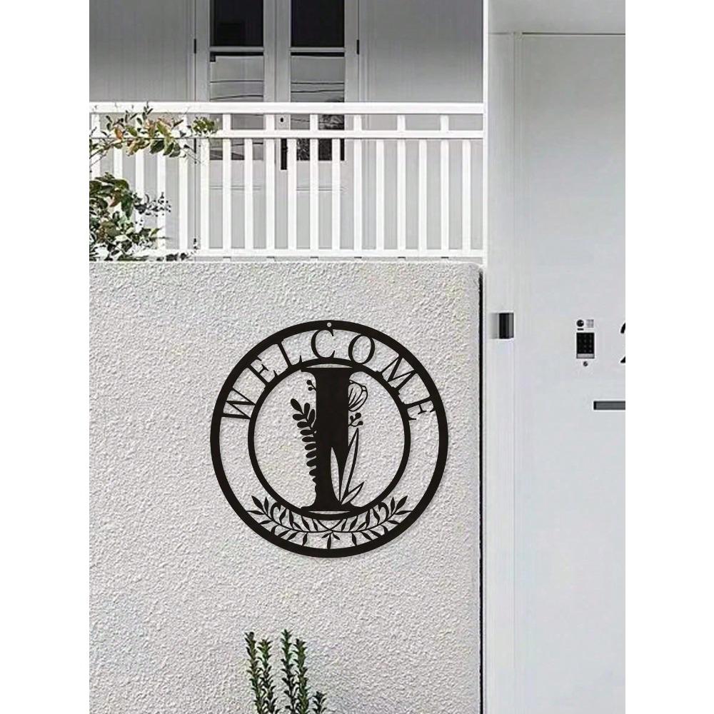 Metal Wall Plaque Classic Letter Design Hanging Decor Creative Art Home Gift