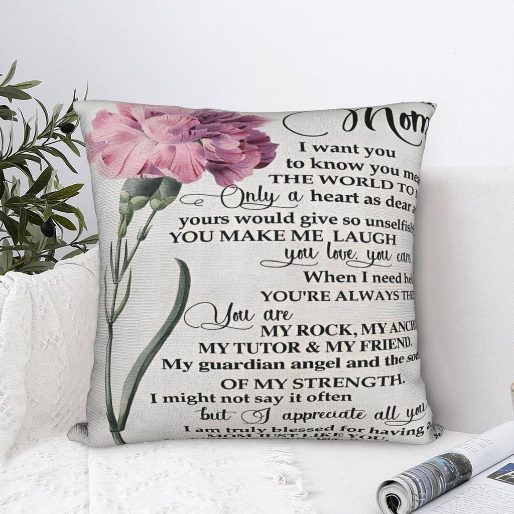 Mother's Day Square Pillow Covers Polyester Seat Anniversary Mom Birthday Cushion Cover Cool Decorative Throw Pillow Case 40*40