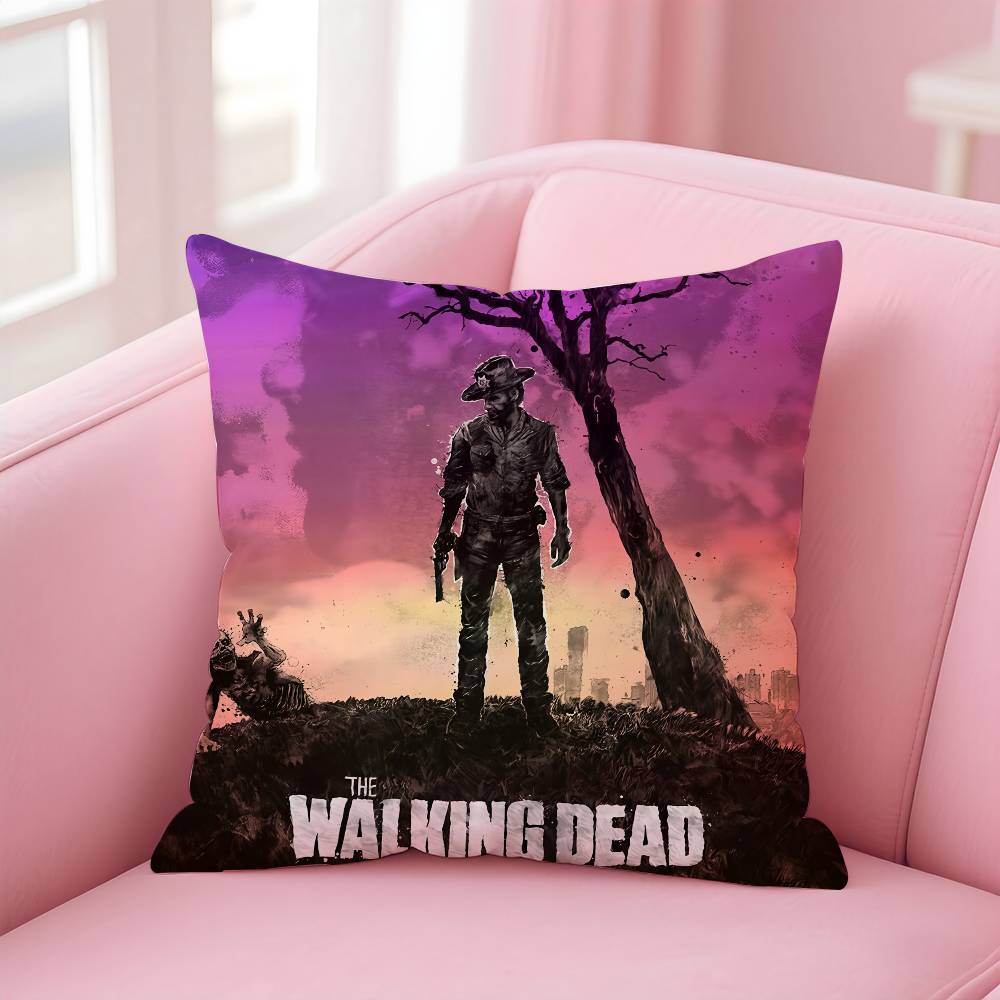 The W-walking dead Pillow Case Comfort Sofa Bed Silky elegant Invisible zipper Custom Decorative cushion cover