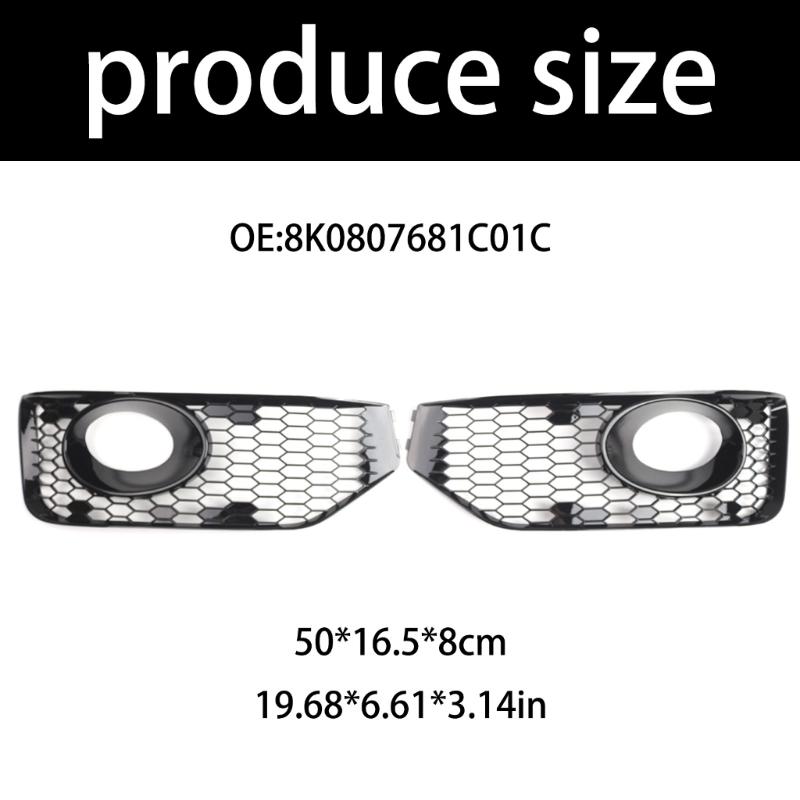 1 Pair Bumper Fog Light Cover Grille for Transporter 2010-2015 8K0807681C01C Fog Light Grille Replacement Accessories