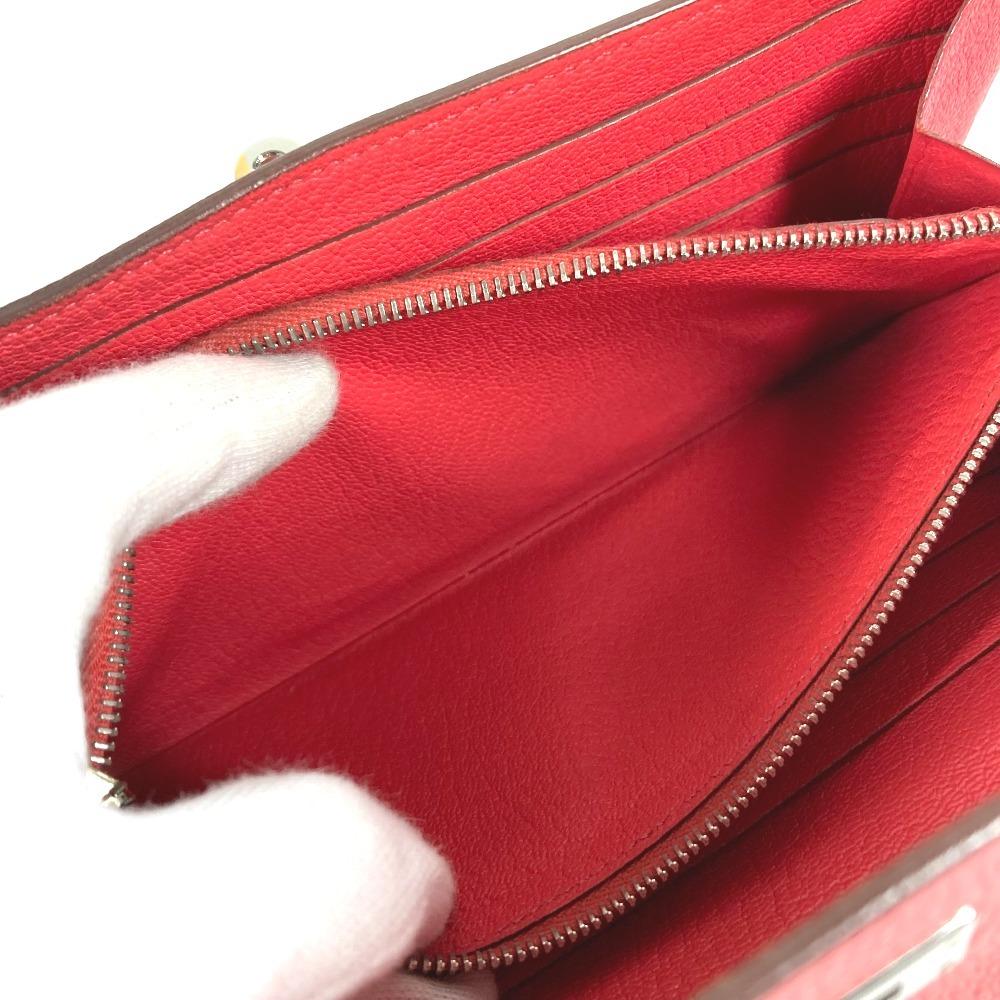 HERMES Kelly wallet Long wallet Long Wallet Chevre RedBased/SilverHardware