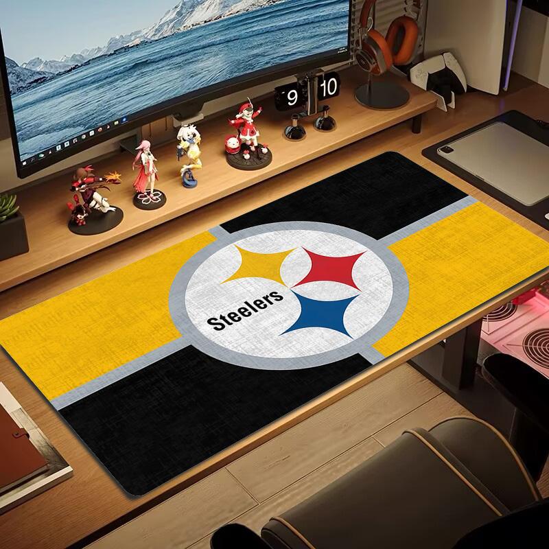 Pittsburgh Steelers3 Print Cushion Non-slip Laptop Tablet Big Mousepad XXL Mat Mini PC Playmat With Lock edge