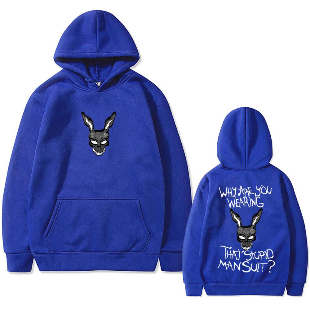 Movie Donnie Darko Why You Wearing That Stupid Man Suit Graphic Hoodie Men Casual Cotton Vintage Sweatshirt Oversized Clothes