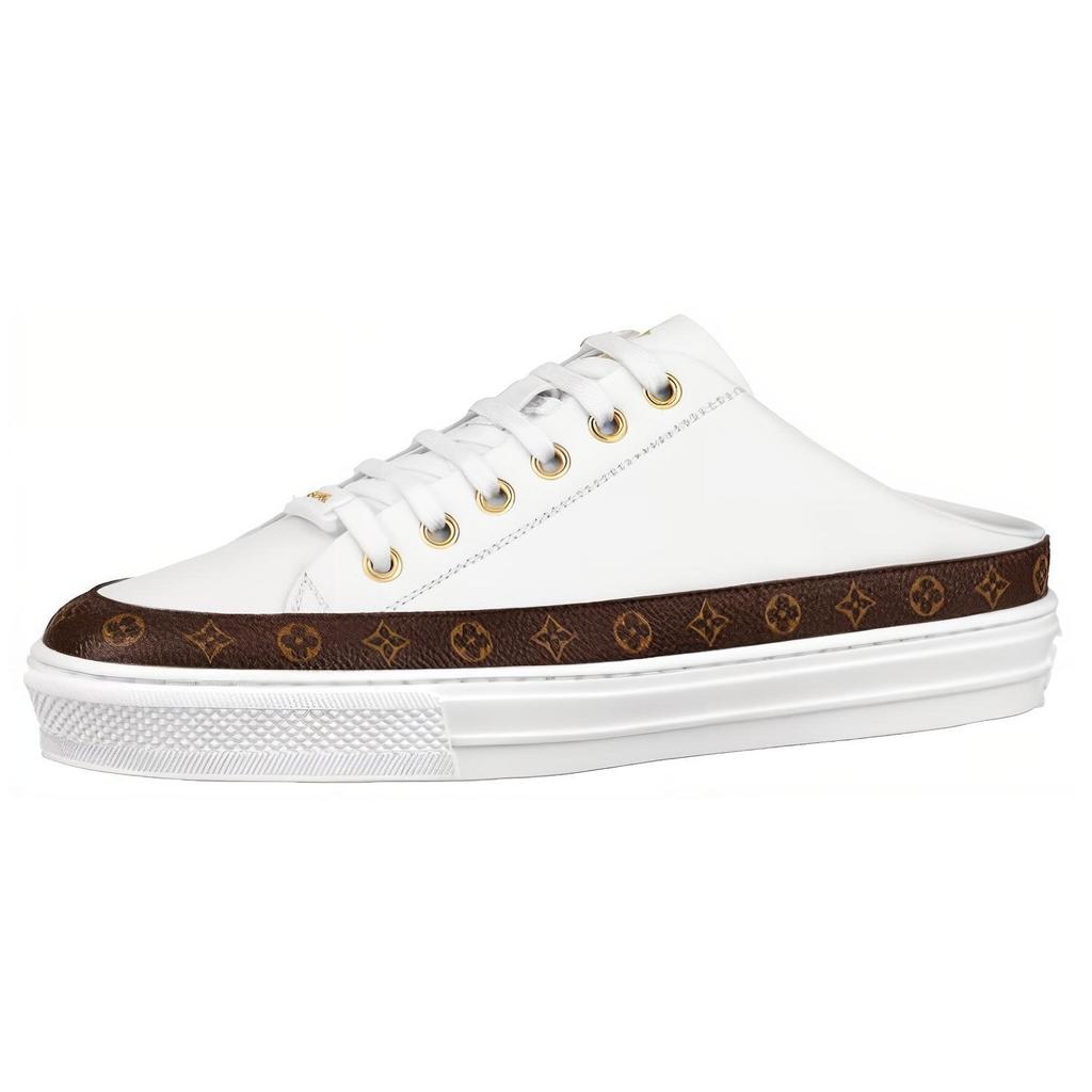 Louis Vuitton Stellar Mules 'White Brown' Women's 1A8NEB