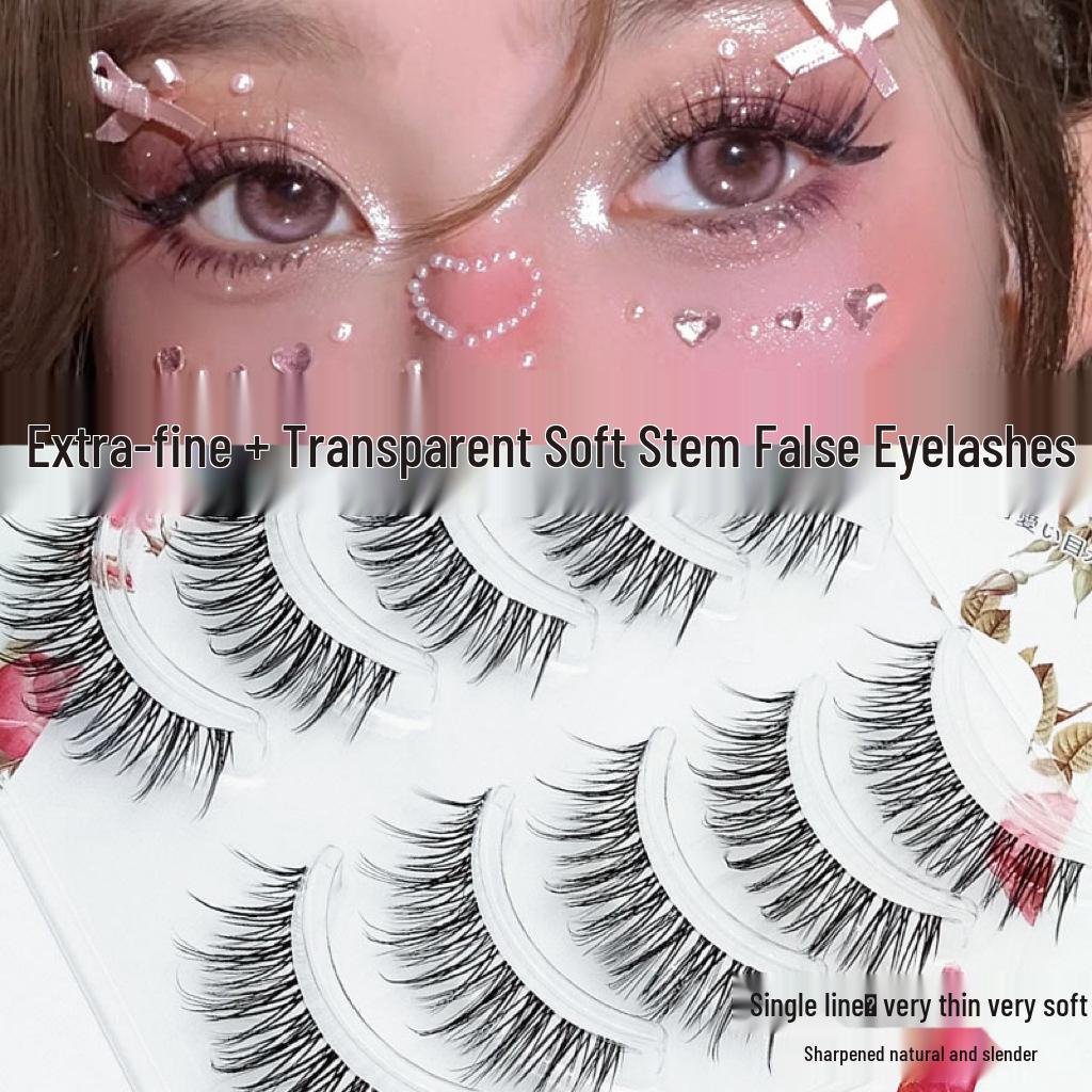 

Transparent Soft Stem False Eyelashes with Fishtail Design - 5 Pairs