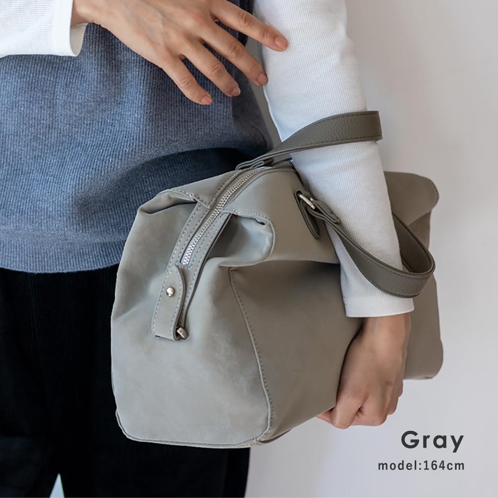 VITAFELICE Suede Square Boston Bag for Men and Women (inb-10207p) (Gray)