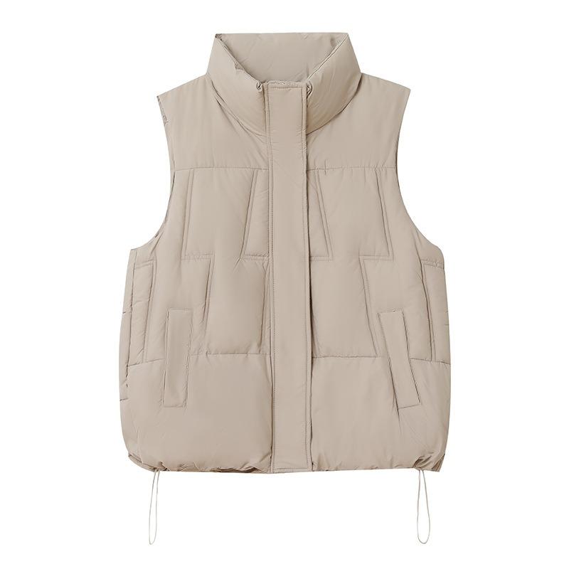 Down Cotton Clothes, Vest, Women's Stand-up Collar Cotton Vest, Autumn and Winter New Versatile Vest, Warm Large-size Vest