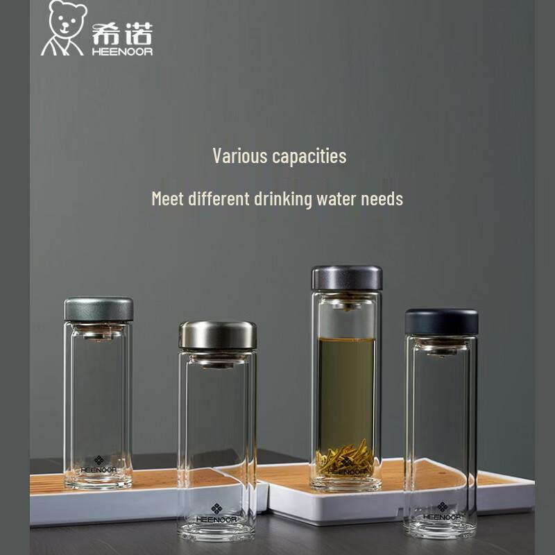 Heenoor Double-Layer Anti-Scald Glass Tea Cup