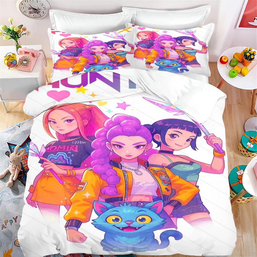 k-pop Anime Home Bedroom Comforte Nordic polyester material suitable for children and adults 3-piece set