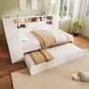 (=WX000707AAK-1) Daybed, 90x200cm(90x190cm), children's bed, without mattress, with pull-out bed, sofa bed with storage compartment with USB, white
