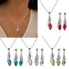 Shimmering Contemporary Jewelry Ensemble Teardrop Pendant Earring Set Alloy Accessories Suitable for Everyday Party