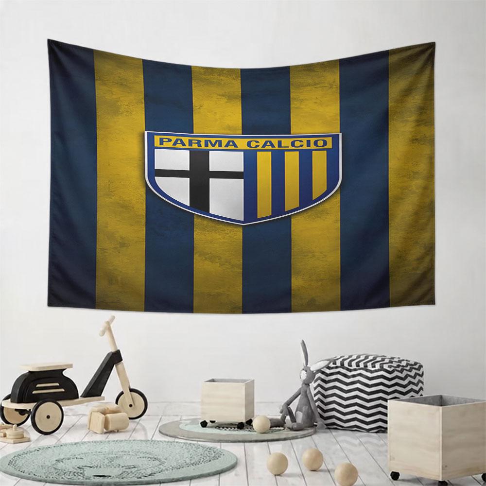 Parma Calcio Team Logo Banner Pattern Wall Hanging Tapestry Decorative Tapestry Home Decor for Bedroom and Living Room