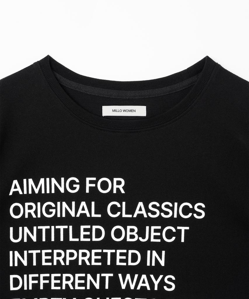 MILLO Damen Schriftzug Archiv T-Shirt [Schwarz]