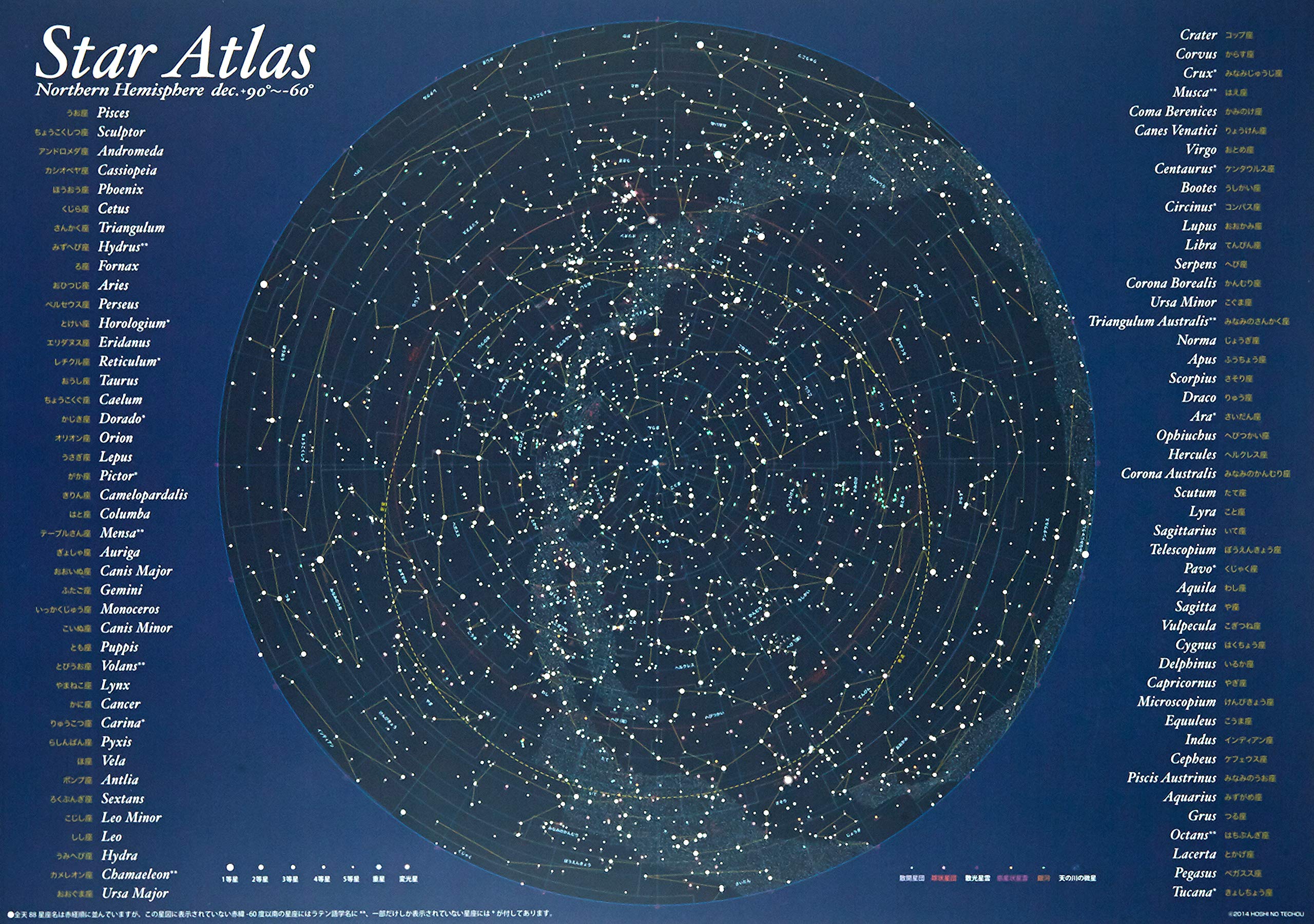 

Star Techosha Northern Sky Night Light Star Chart Poster