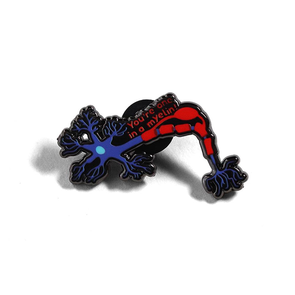 

Myelin Sheath Enamel Pin: Creative Neuron Brooch for Clothing & Bags