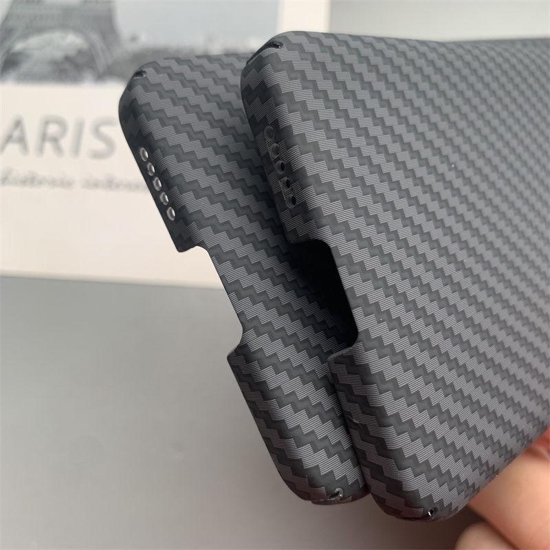 Hülle Für Poco F6 Hülle PC Kohlefaser-Texturmuster Matt Harte Rückseite Für Xiaomi Poco F6 5G Redmi Turbo 3 Schlank Dünner Stoßfänger