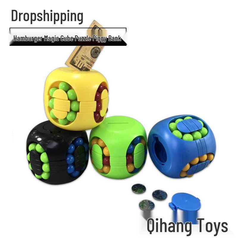 

Children s Hamburger Rubik s Cube Piggy Bank Toy розовый