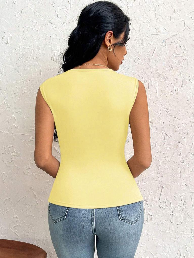 Women's European & American Style Elegant One-Shoulder Slim T-Shirt - Spring/Summer 2026 Collection