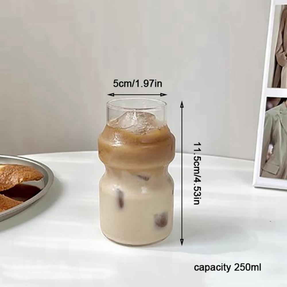 

Творческий рифленый прозрачный стеклянный стакан для сока, воды и холодного кофе, термостойкая посуда для питья, стаканы для воды S