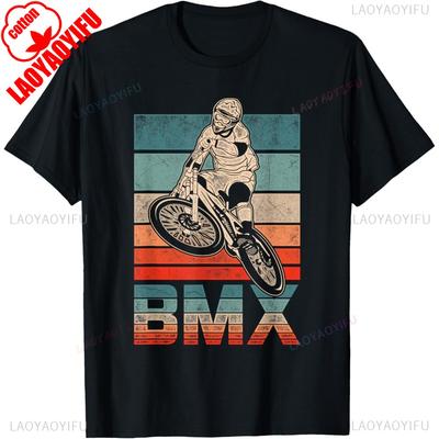 Fan di Biciclette BMX Vintage Regalo Ragazzi Giovani Bicicletta BMX Maglietta BMX Moda Casual Larga Stile Estivo Manica Corta Maglietta Uomo Hip Hop T-shirt