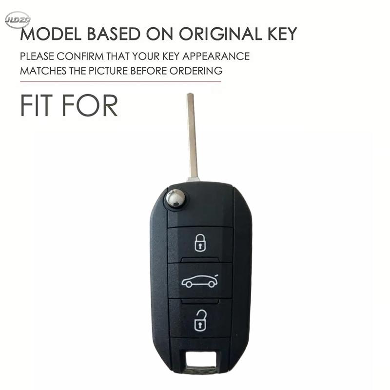 3 Button Silicone Car Key Chain Ring Shell Cover Case Holder For Peugeot 208 301 308 508 5008 3008 Citroen C5 C4 2010 2021 2023