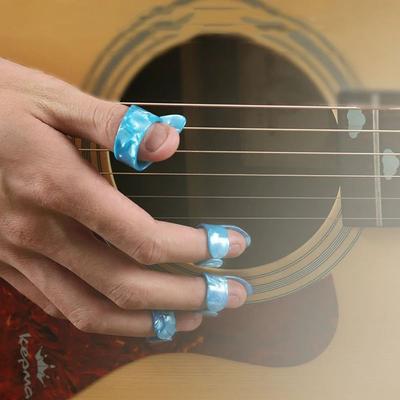 1 Pulgar + 3 Dedos Funda de Celuloide Púas de Guitarra Fingerpick Partes de Guitarra Púa de Guitarra