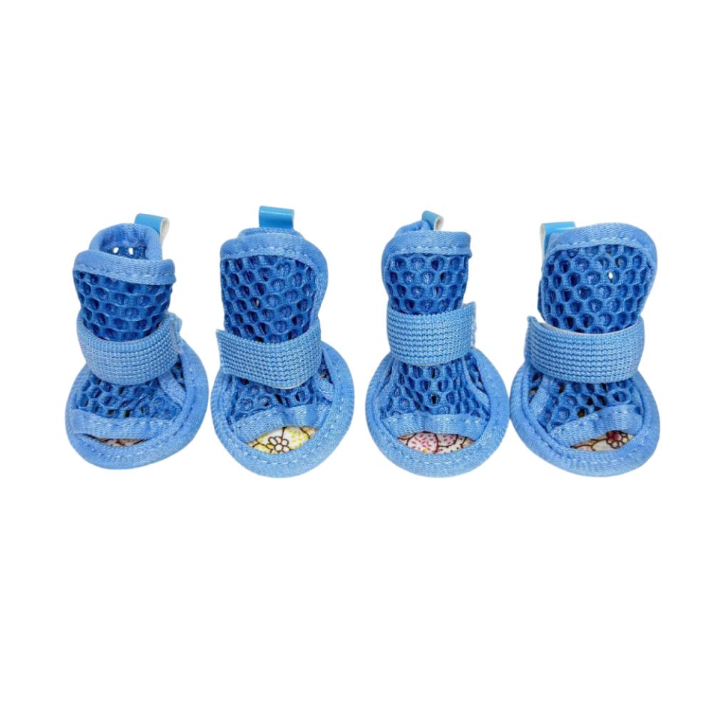 4Pcs/Set Soft Summer Dog Shoes Non-Slip Hollow Puppy Shoes Dog Paw Protector  for Small Medium Dogs