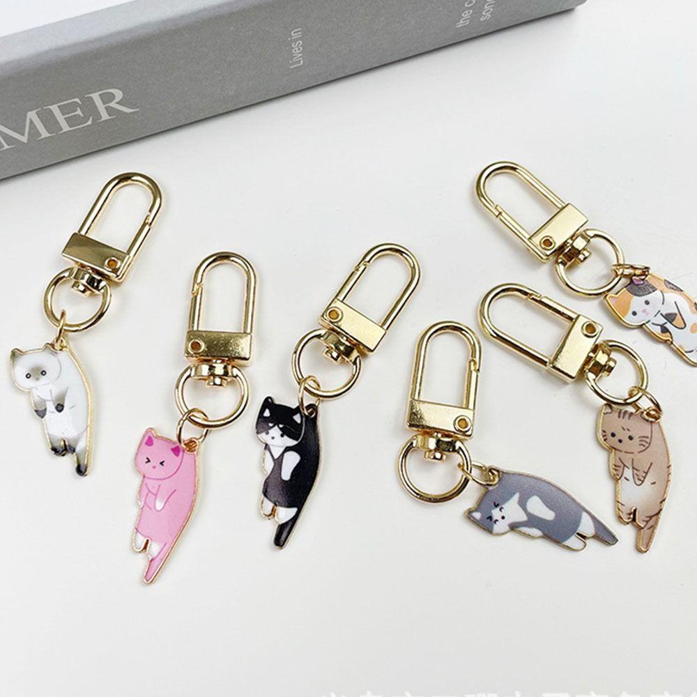 Korean Style Kitten Charm Zinc Zinc Alloy Keychains Animal  Fashion   Student