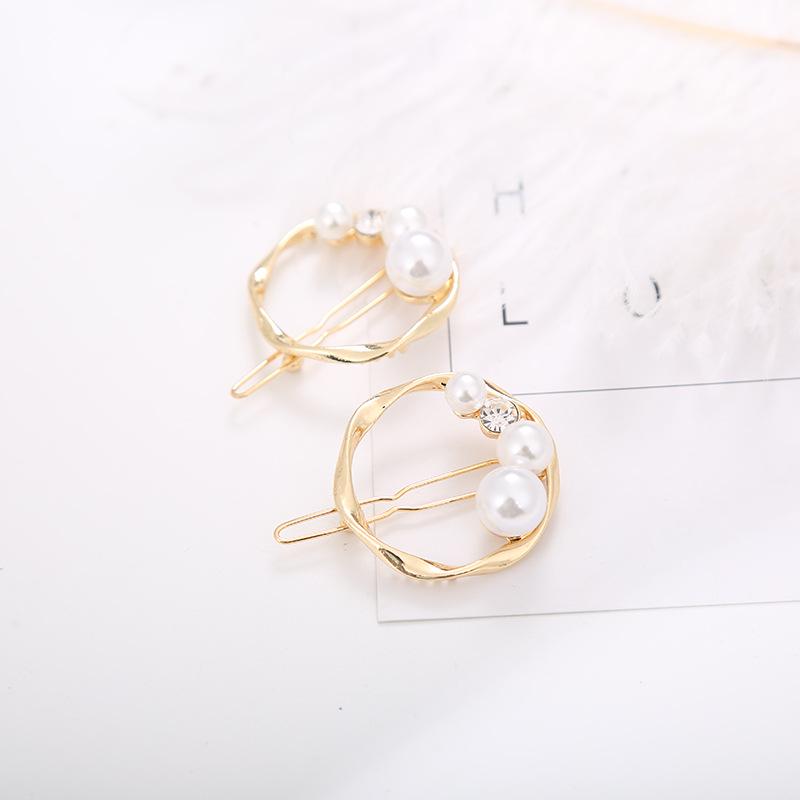 Korean Style Geometric Pearl Hairpin for Bangs