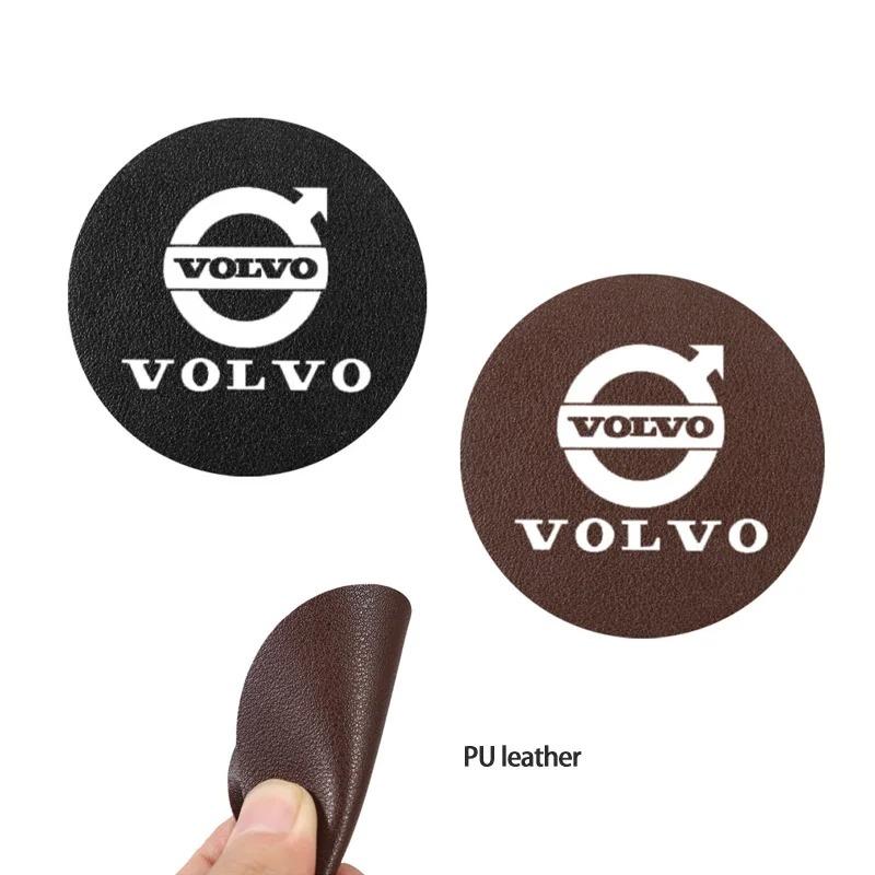 AABAJ1 2PCS Car Logo Water Cup Pad Drink Coaster Holder Anti-slip Mat For Volvo RDESIGN XC60 XC90 S60 S80 S60L V40 V60 AWD V90