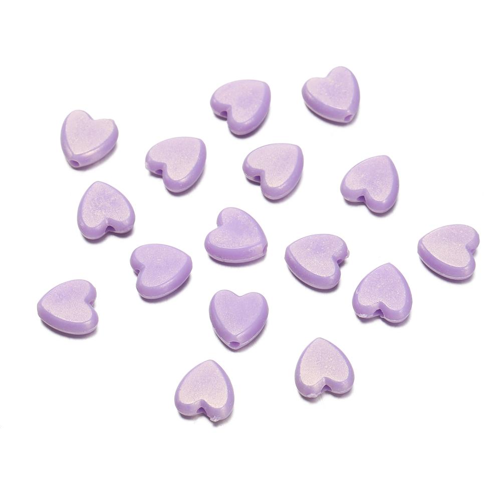 50/100Pcs/lot 8.5*9mm Multicolor Plastic Love Heart Spacer Beads for Diy Handmade Necklace Earring Jewelry Making Accessories