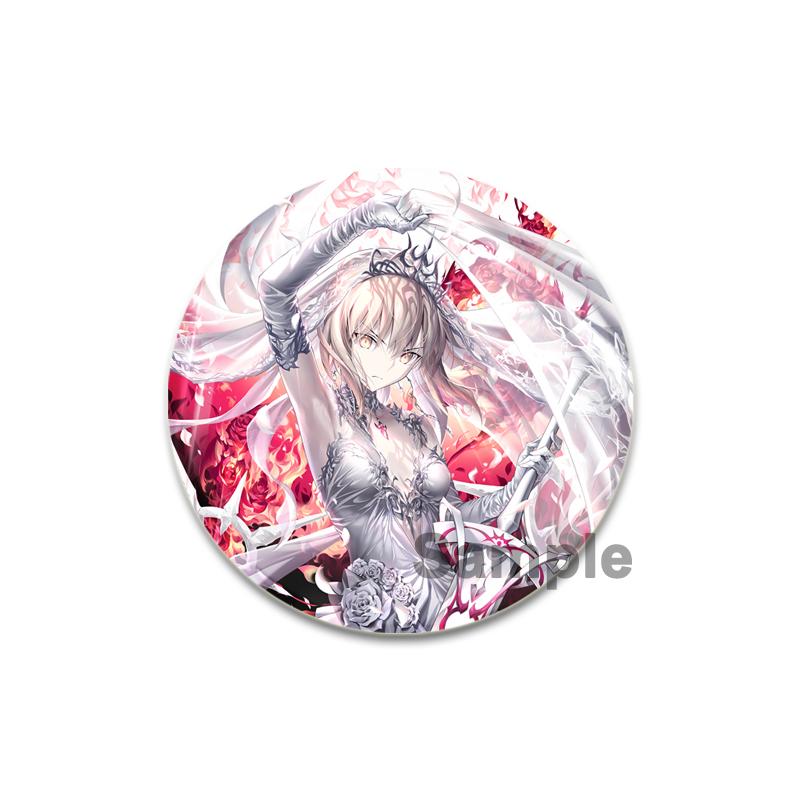 Anime Game Nu: Fate/Grand Order Brooch Pin Cartoon Figure Fujimaru Ritsuka Altria Caster Badge Button Pin Souvenir Toy Fans Gift