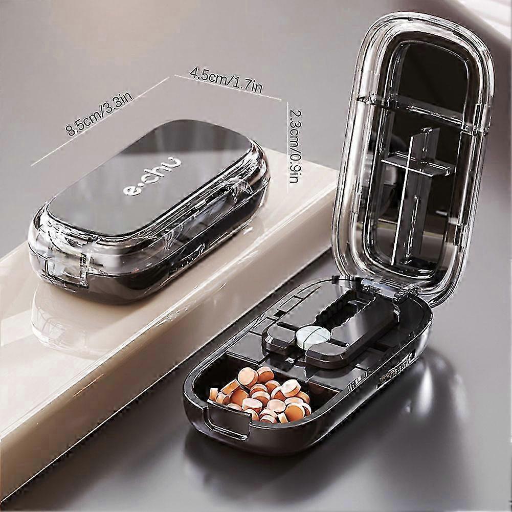 Pill Cutter Splitter for Small Pills Adjustable Food Grade Stainless Steel Blades for Travel Vitamins Supplements
