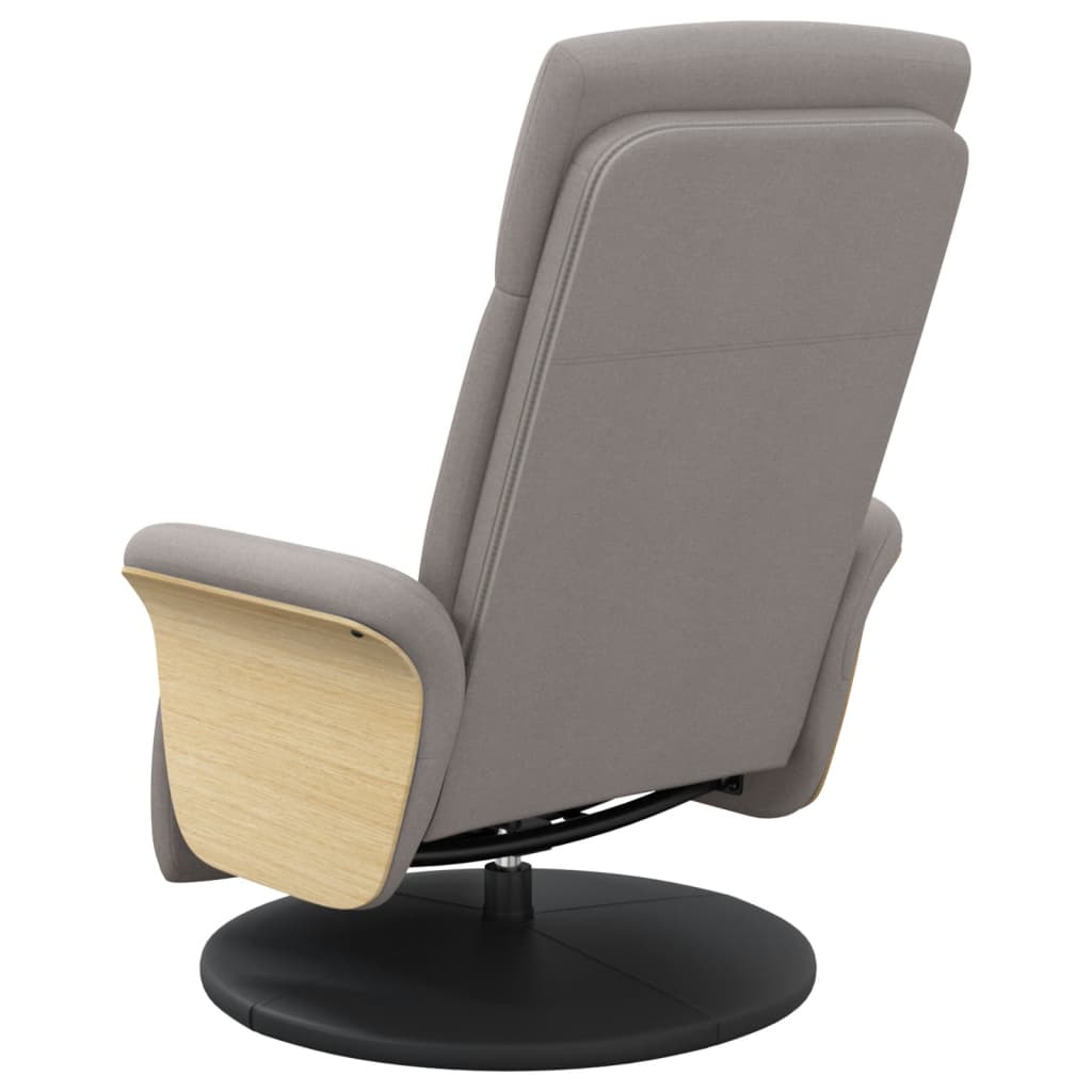 Recliner with Footrest Taupe Fabric