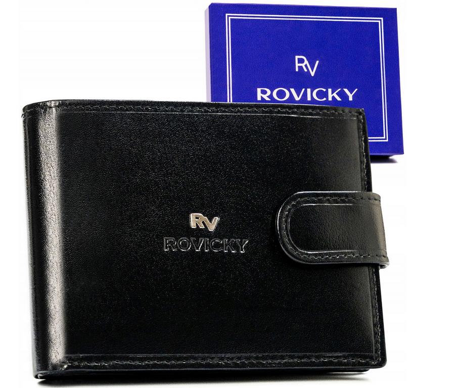 Classic men's wallet made of natural leather - Rovicky