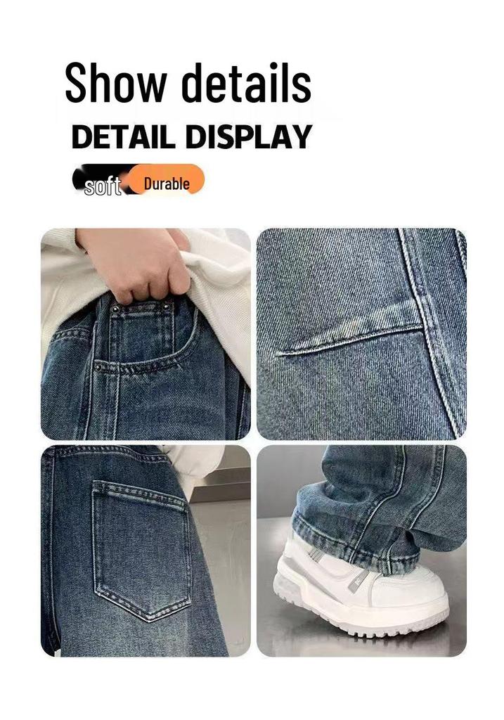 Children's Trendy 2026 Korean Style Wide Leg Jeans for Spring and Autumn
