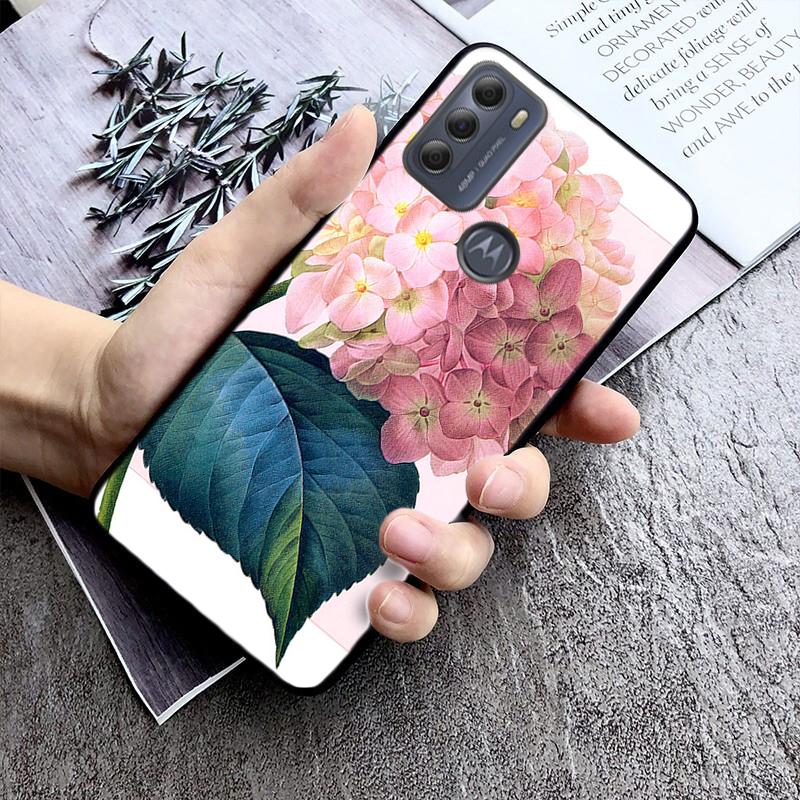 Etui na telefon z motywem hortensji dla Motorola Edge 50 40 Pro 40 30 Ultra Neo G Power G Stylus G Play E32 E20 E40
