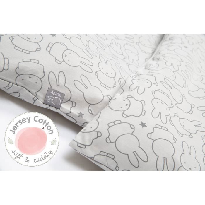 Parure de lit Bébé - ROBA - Miffy - Coton 100% - Housse 100x135 cm - Taie 40x60 cm