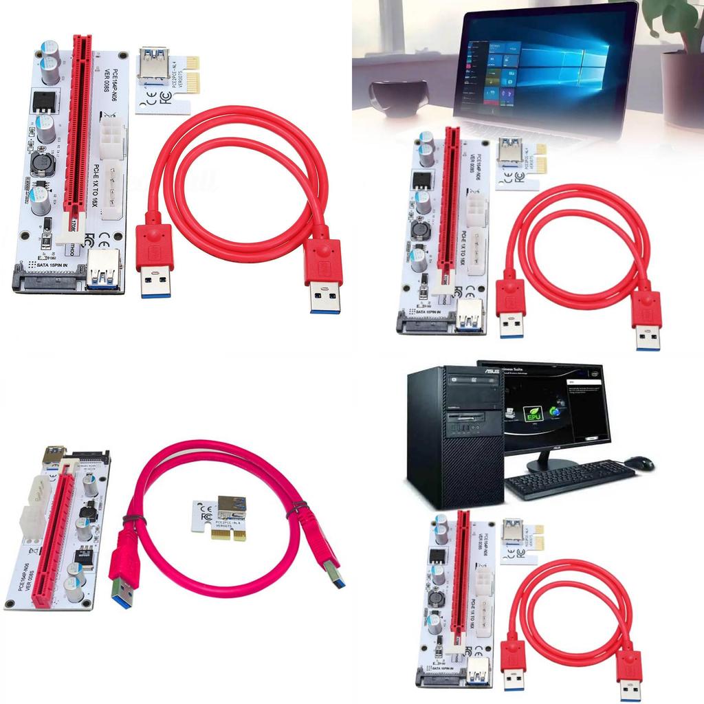 Pcie Pci-e Express 1x Auf 16x Gpu Verlängerungs-Riser-Karten-Adapter Btc Eth