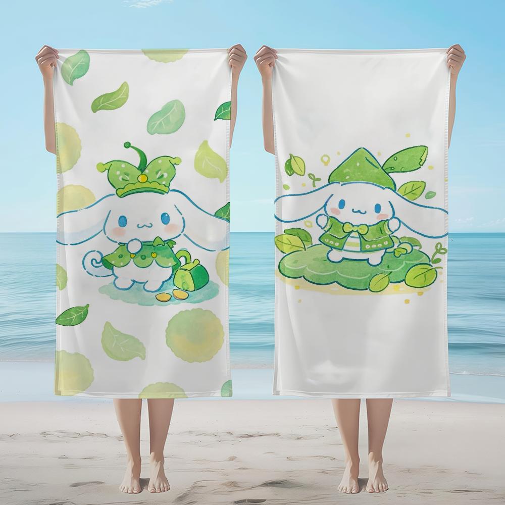 SRO Towel Textile Bathrobe C-CinnamorollS-ES Beach Quick-Drying Lightweight Portable Camping Swim Green Pool Leaf Travel