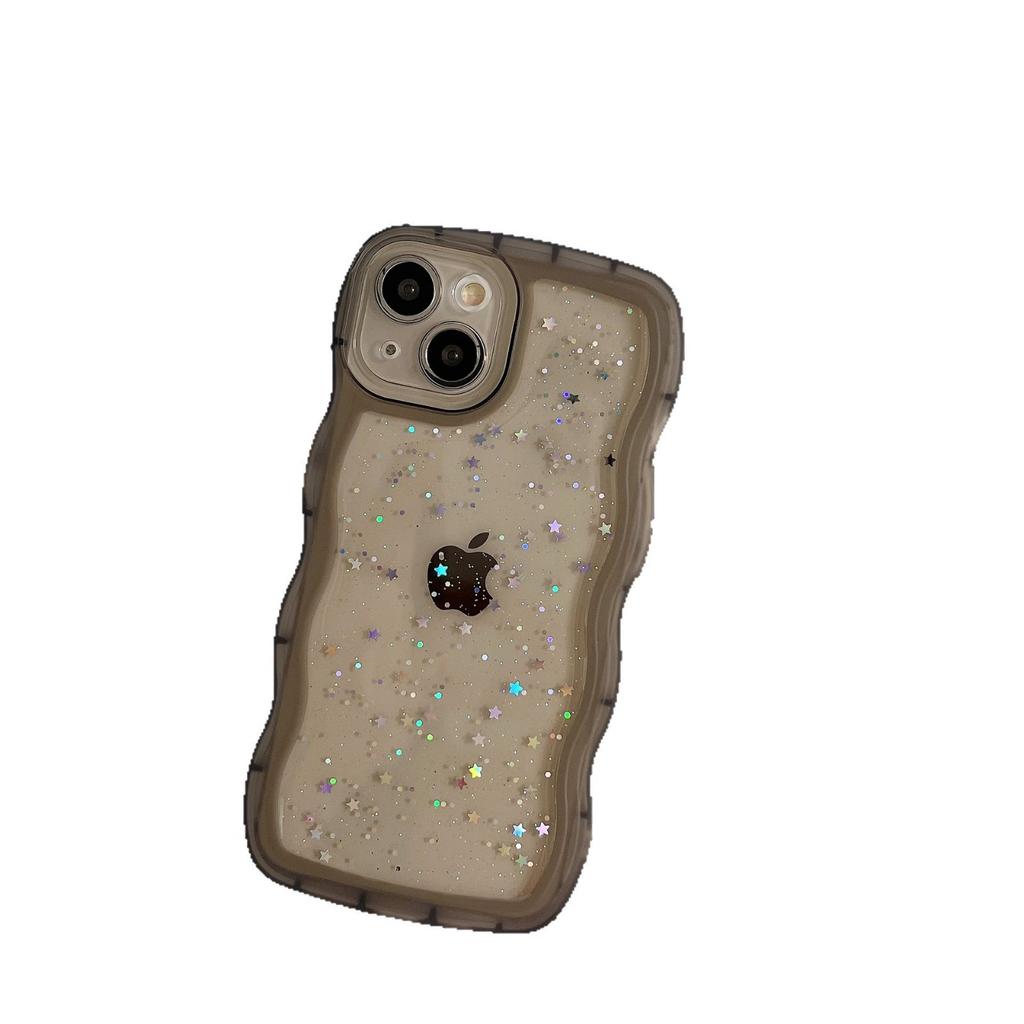 Glue Glitter Powder Wave IPhone 16E Mobile Phone Case Suitable for Apple 15 Promax Anti-fall 14 Protective Case