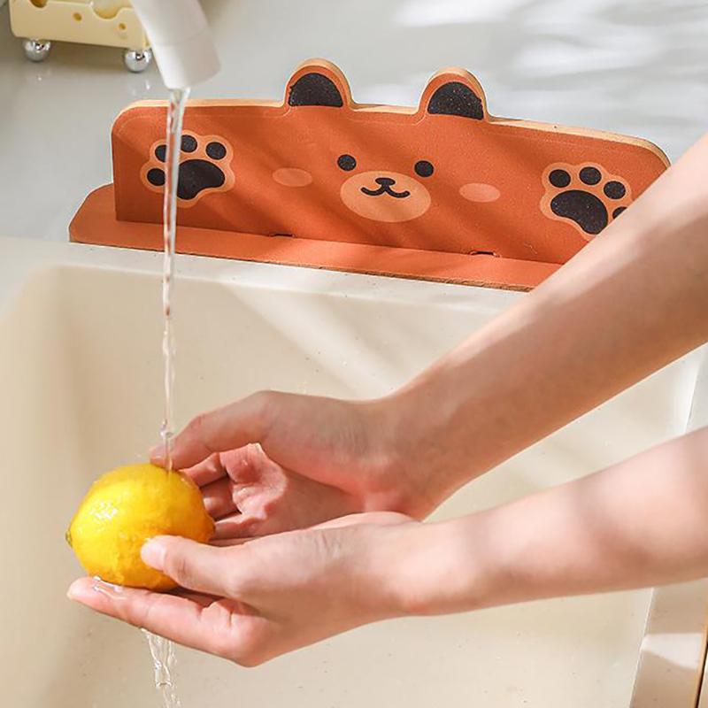 Silicone Kitchen Sink Water Splash Guard Washing Basin Anti-Splash Stopper Waterproof Splatter Screen Bar Anti-Water Board